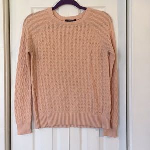F21 Light Orange Cable Knit Sweater